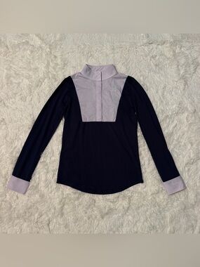 Women’s Small Navy/White Smartpak Long Sleeve Horseback Riding Show Shirt